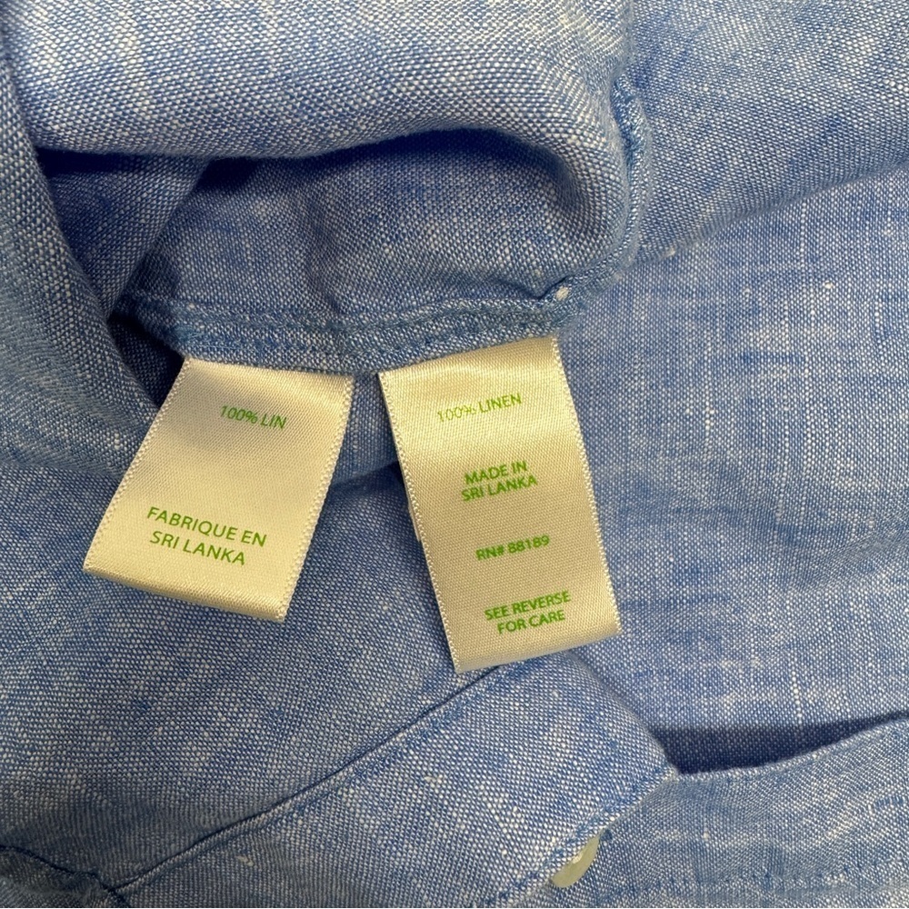 Lilly Pulitzer linen sea view Women's Blue Button-Up Shirt size XL NWT - Picture 9 of 11